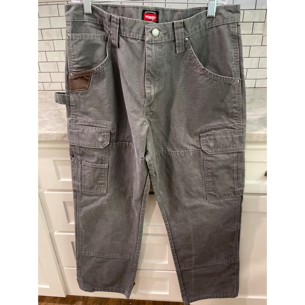 Wrangler Cargo Pants Mens 32x30 Gray Riggs Workwear Ripstop Utility 10WMWR1GR
